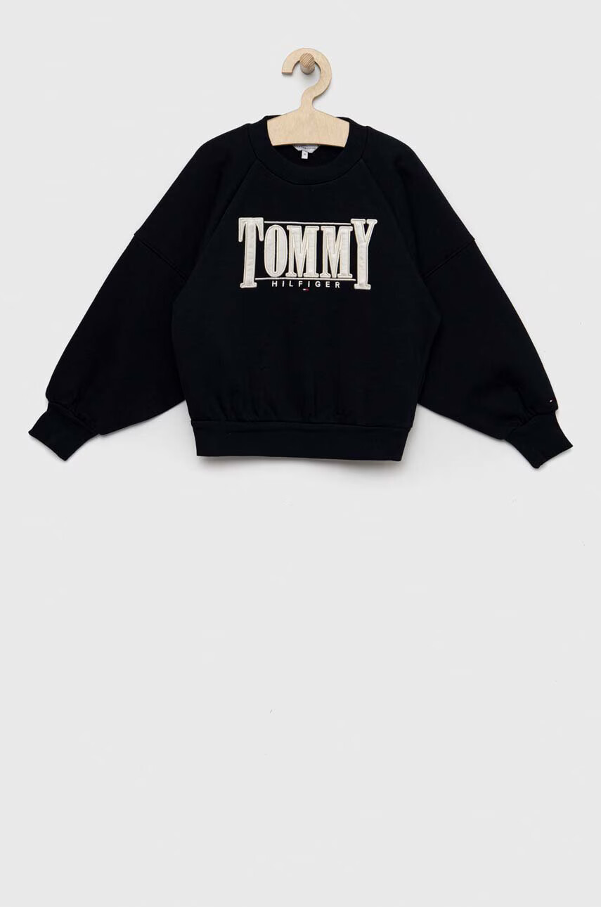 Tommy Hilfiger Детски суичър в тъмносиньо с апликация - Pepit.bg