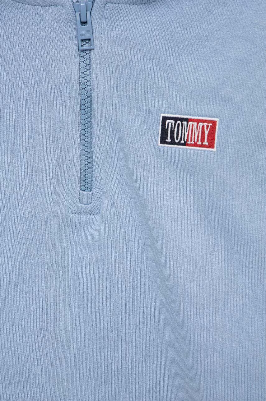 Tommy Hilfiger Детски суичър в синьо с качулка с апликация - Pepit.bg