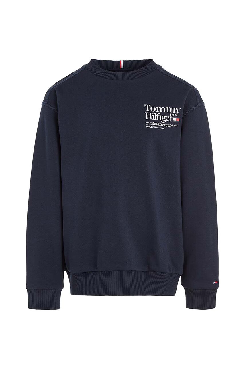 Tommy Hilfiger Детски суичър в тъмносиньо с принт - Pepit.bg