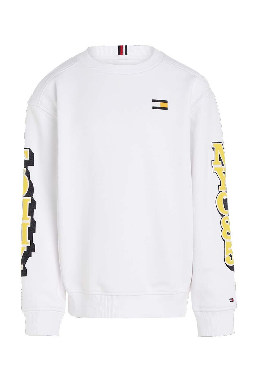 Tommy Hilfiger Детски суичър в бяло с принт - Pepit.bg