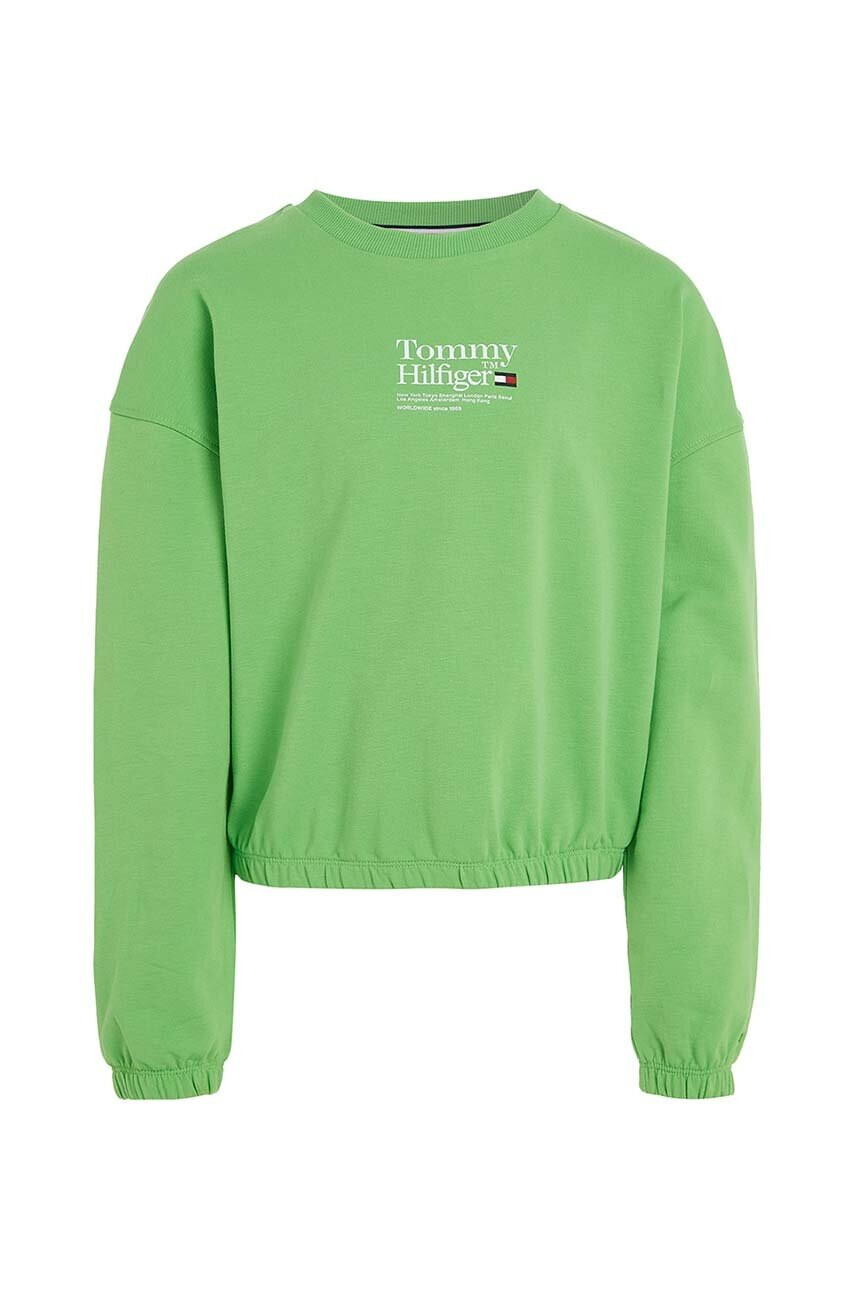 Tommy Hilfiger Детски суичър в зелено с принт - Pepit.bg