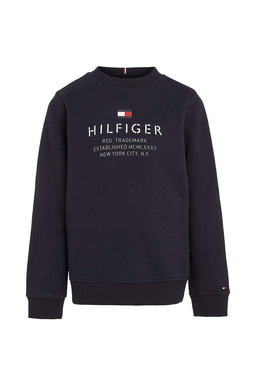 Tommy Hilfiger Детски суичър в тъмносиньо с принт - Pepit.bg