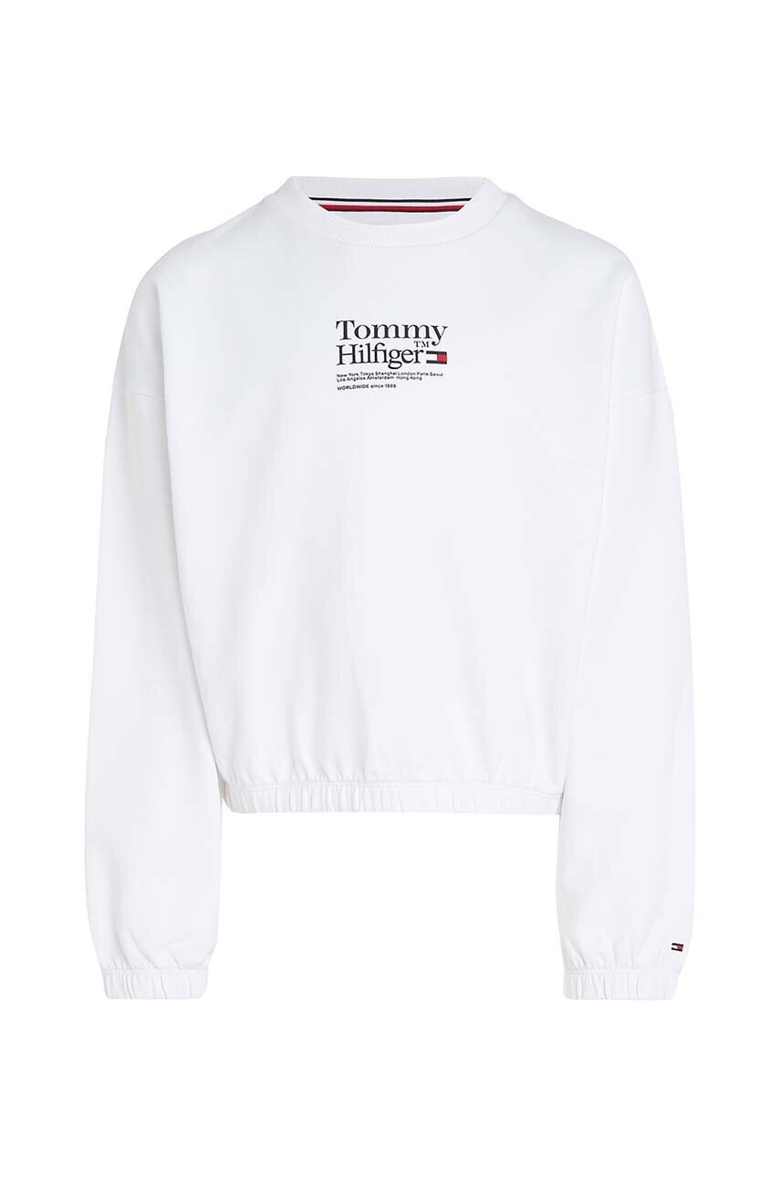 Tommy Hilfiger Детски суичър в бяло с принт - Pepit.bg