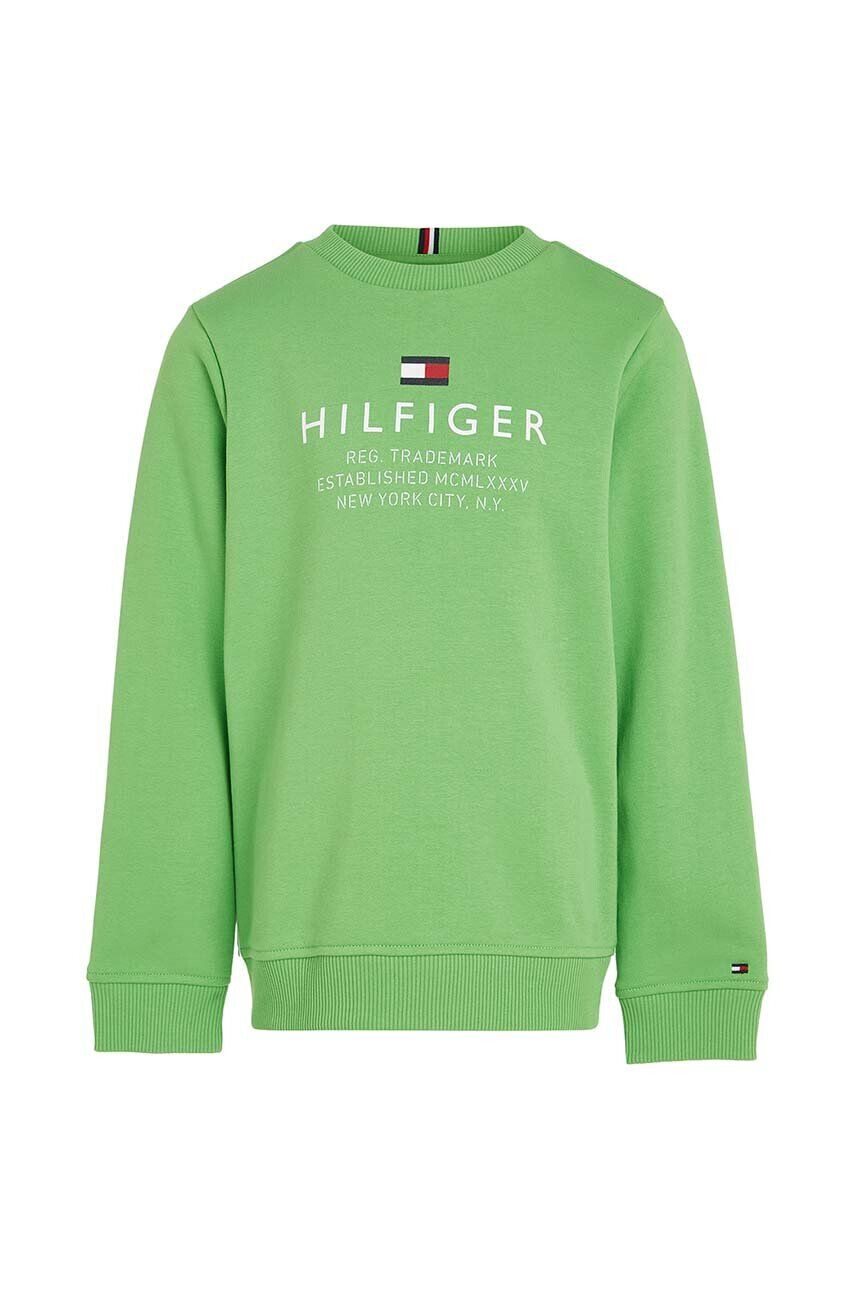 Tommy Hilfiger Детски суичър в зелено с принт - Pepit.bg