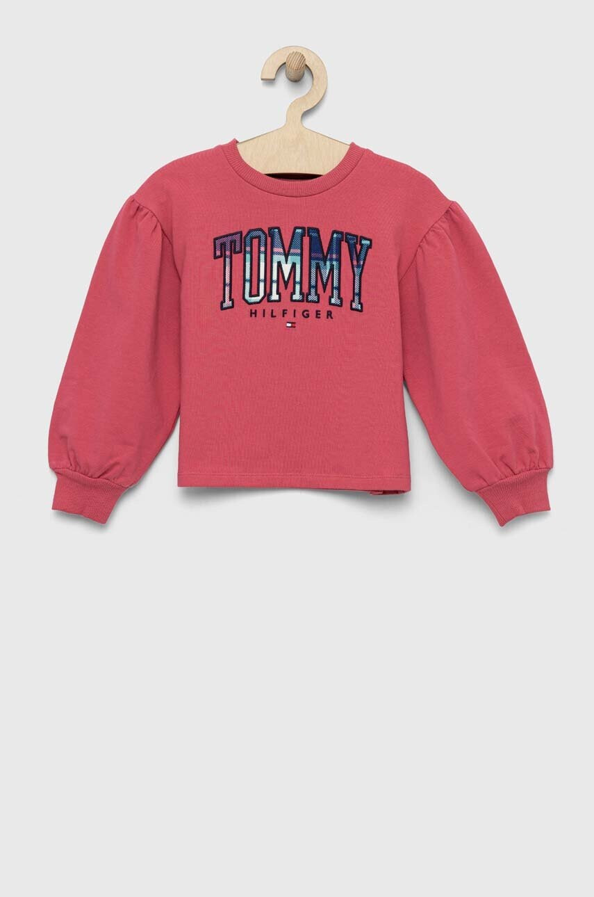 Tommy Hilfiger Детски суичър в розово с апликация - Pepit.bg