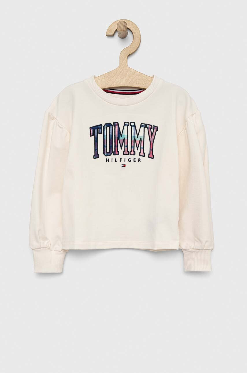 Tommy Hilfiger Детски суичър в бежово с апликация - Pepit.bg