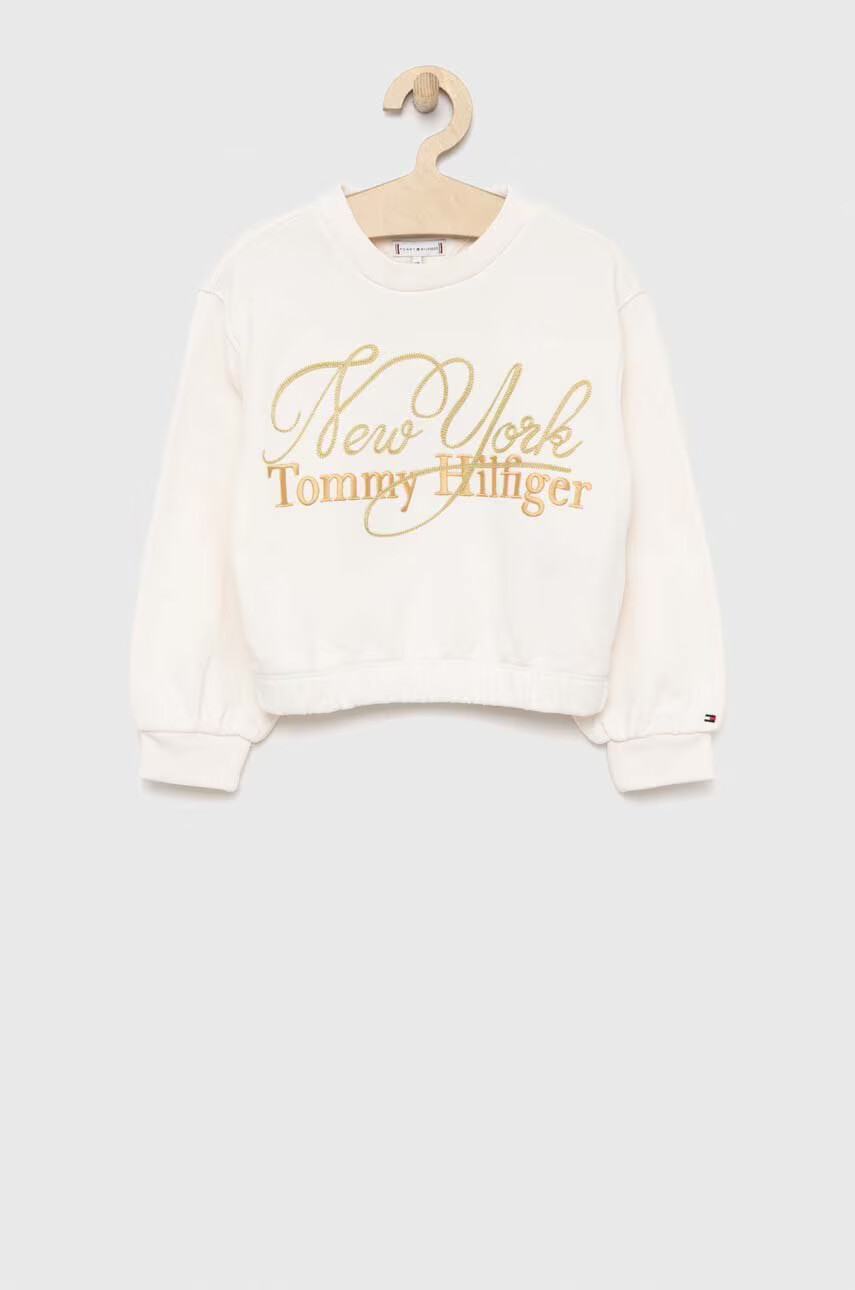 Tommy Hilfiger Детски суичър в бежово с апликация - Pepit.bg