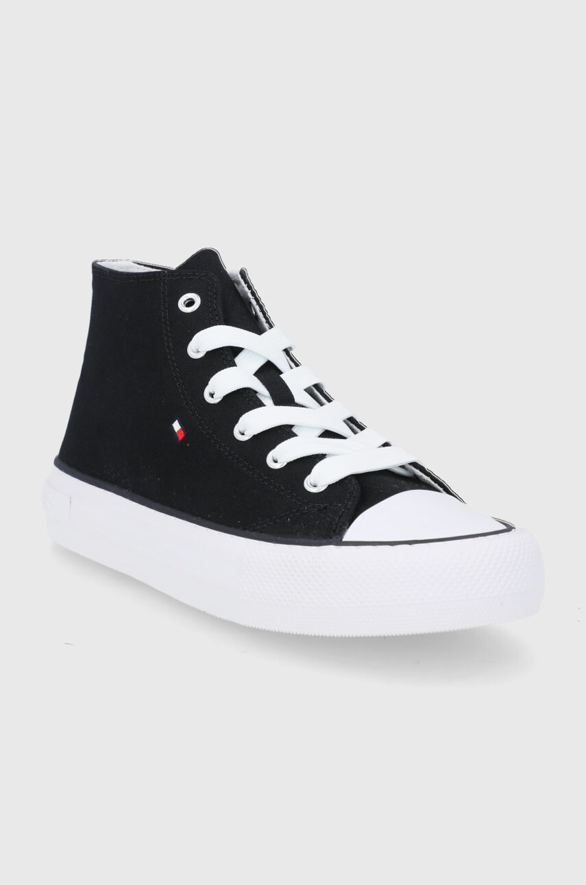 Tommy Hilfiger Детски високи кецове в черно - Pepit.bg