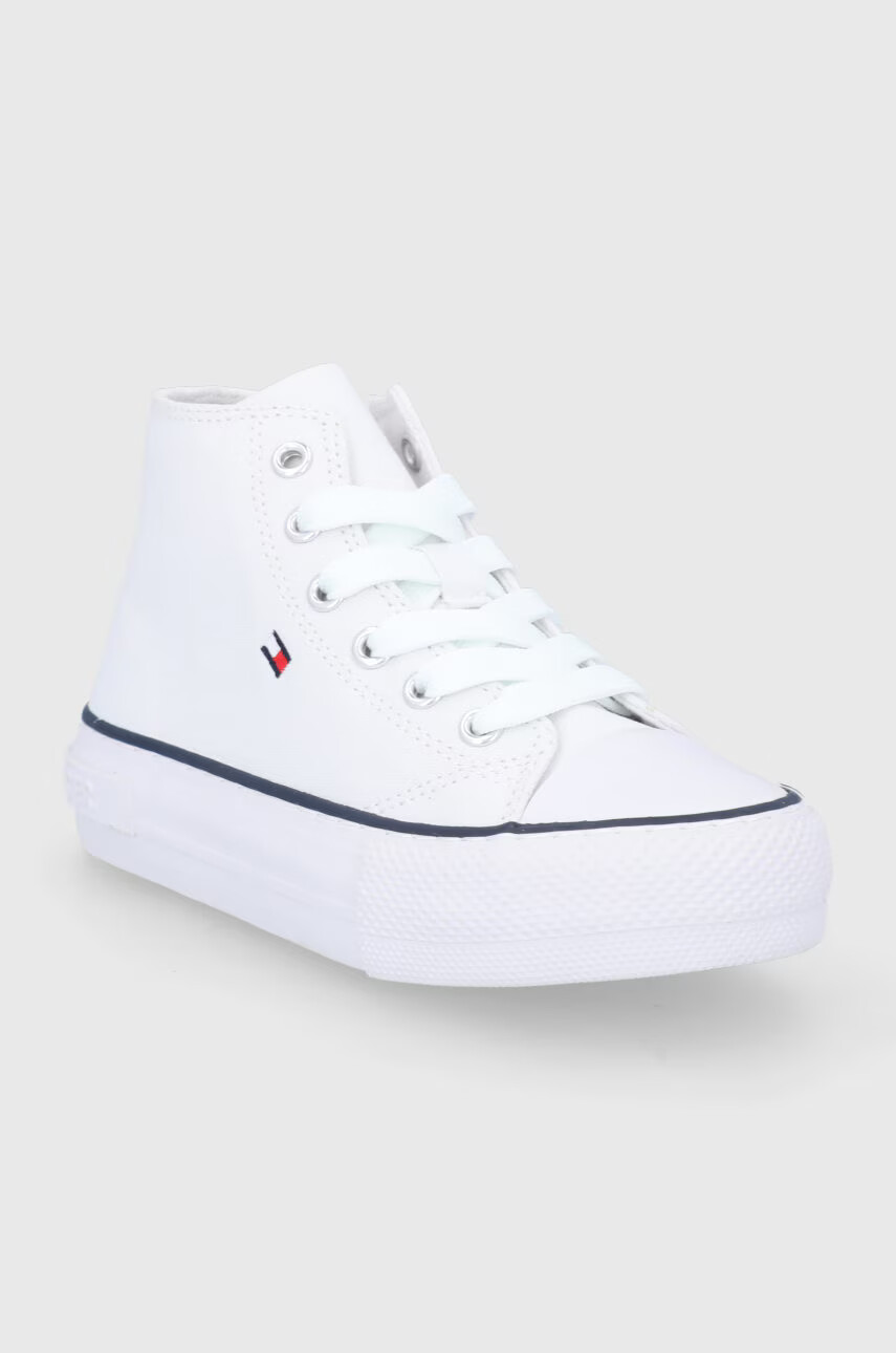 Tommy Hilfiger Детски високи кецове в бяло - Pepit.bg
