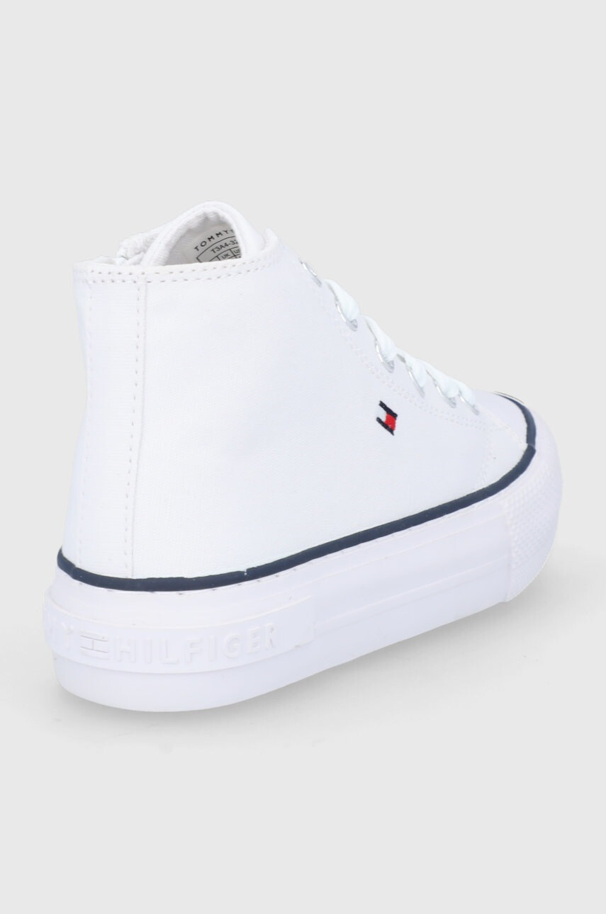 Tommy Hilfiger Детски високи кецове в бяло - Pepit.bg