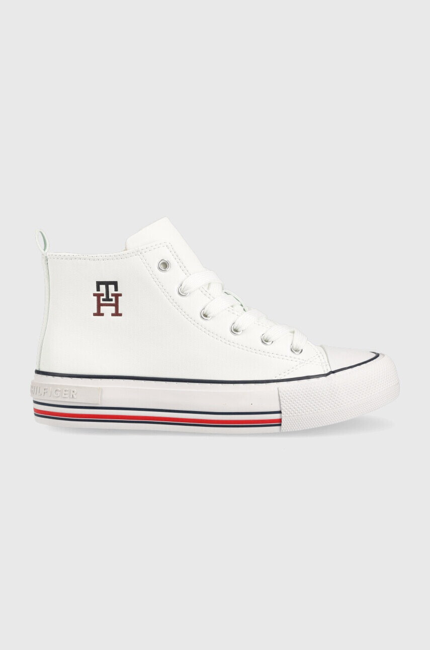 Tommy Hilfiger Детски високи кецове в бяло - Pepit.bg