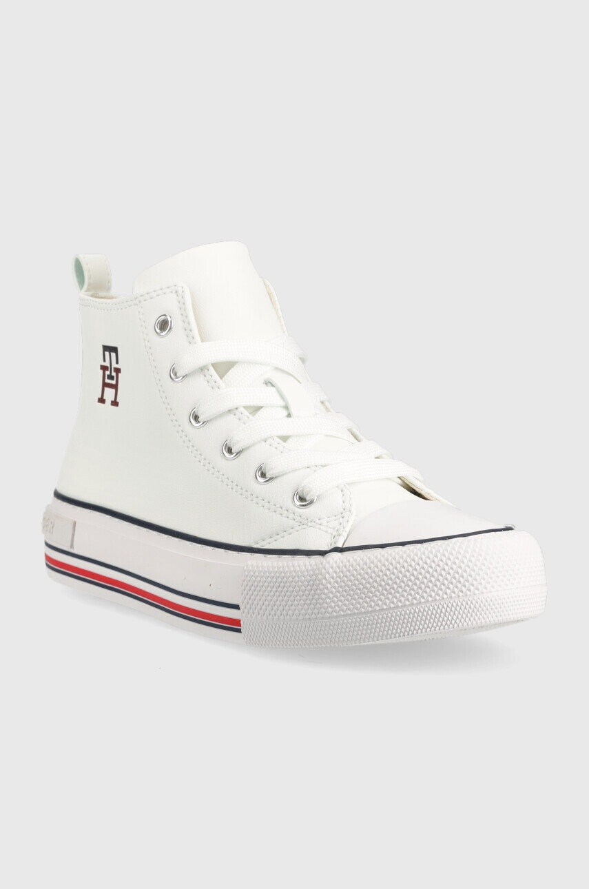 Tommy Hilfiger Детски високи кецове в бяло - Pepit.bg