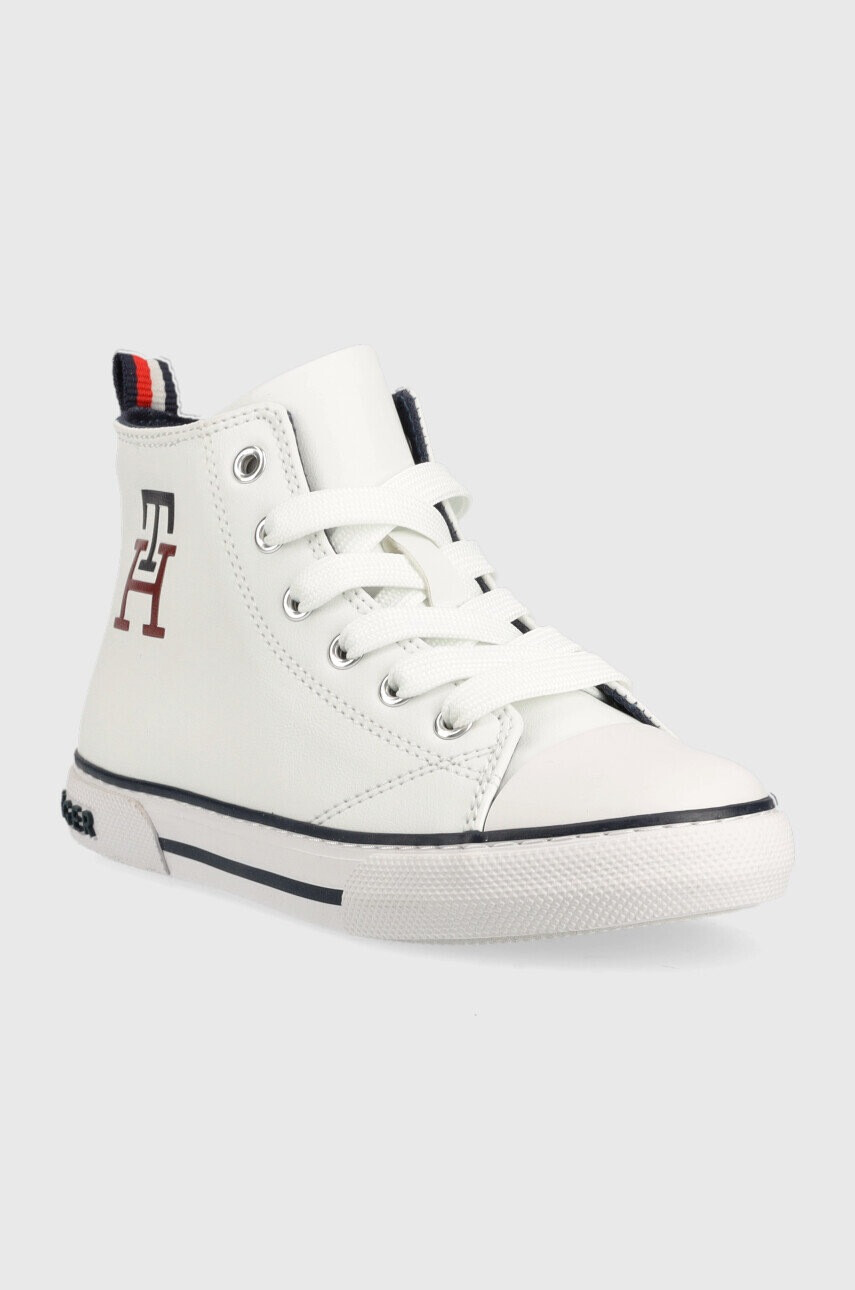 Tommy Hilfiger Детски високи кецове в бяло - Pepit.bg