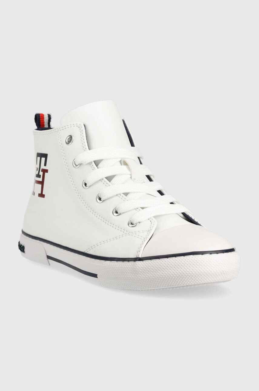 Tommy Hilfiger Детски високи кецове в бяло - Pepit.bg