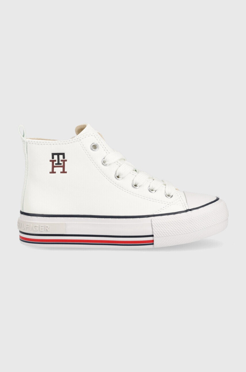 Tommy Hilfiger Детски високи кецове в бяло - Pepit.bg