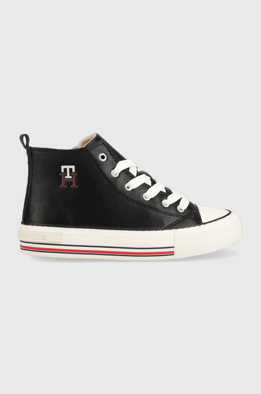 Tommy Hilfiger Детски високи кецове в черно - Pepit.bg