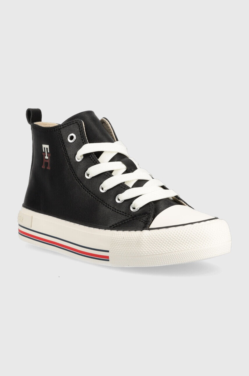 Tommy Hilfiger Детски високи кецове в черно - Pepit.bg