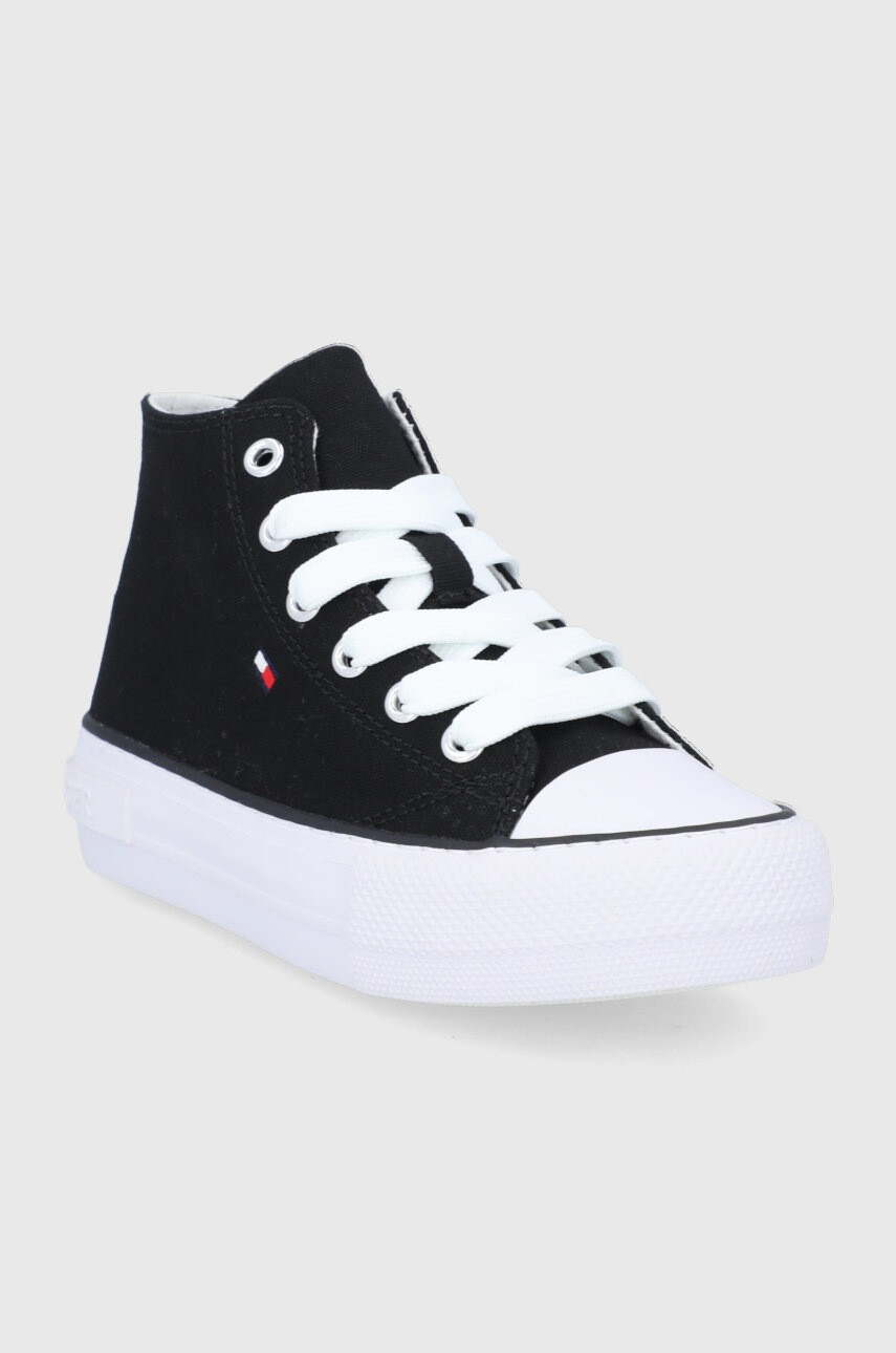 Tommy Hilfiger Детски високи кецове в черно - Pepit.bg