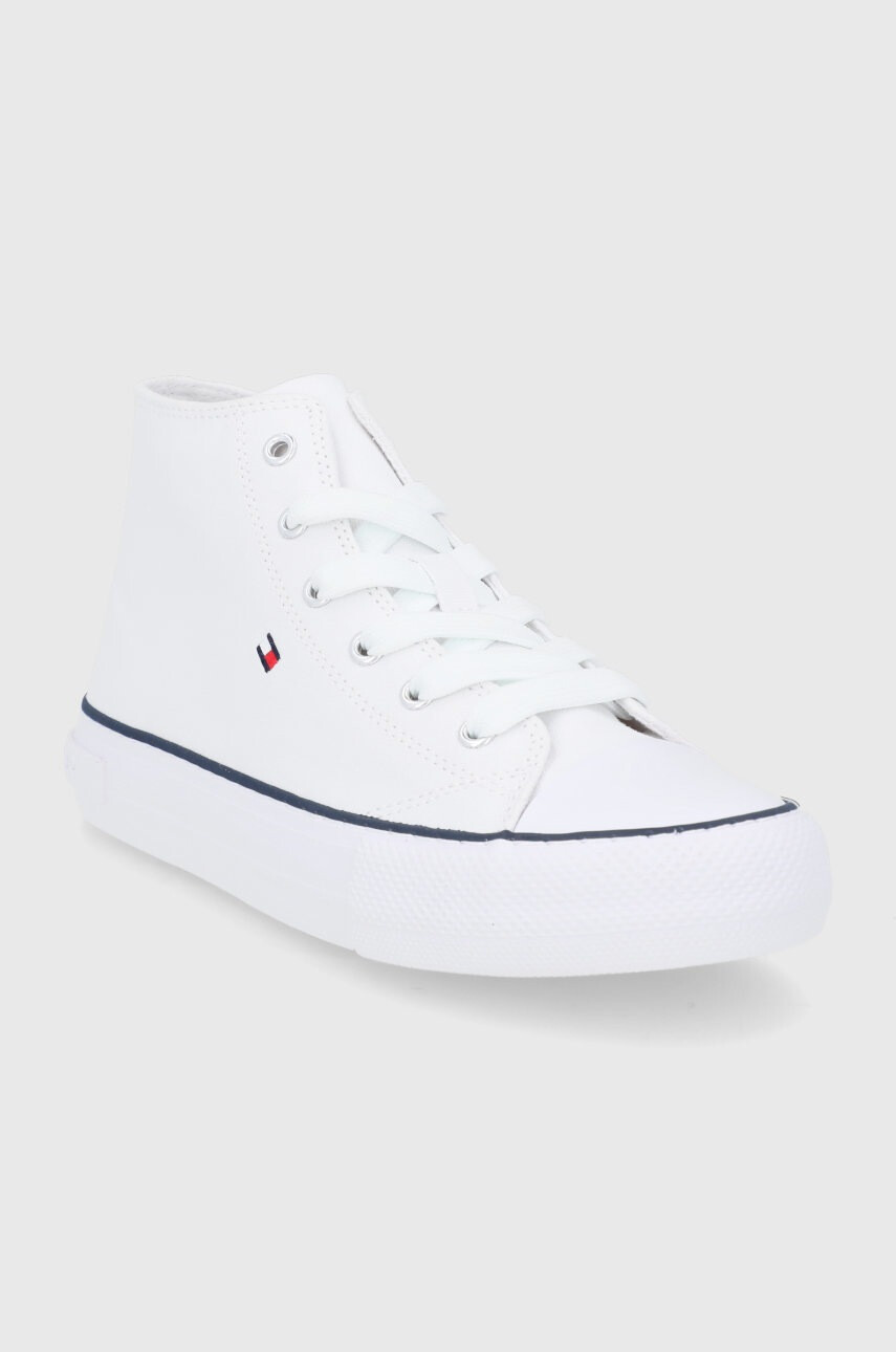 Tommy Hilfiger Детски високи кецове в бяло - Pepit.bg