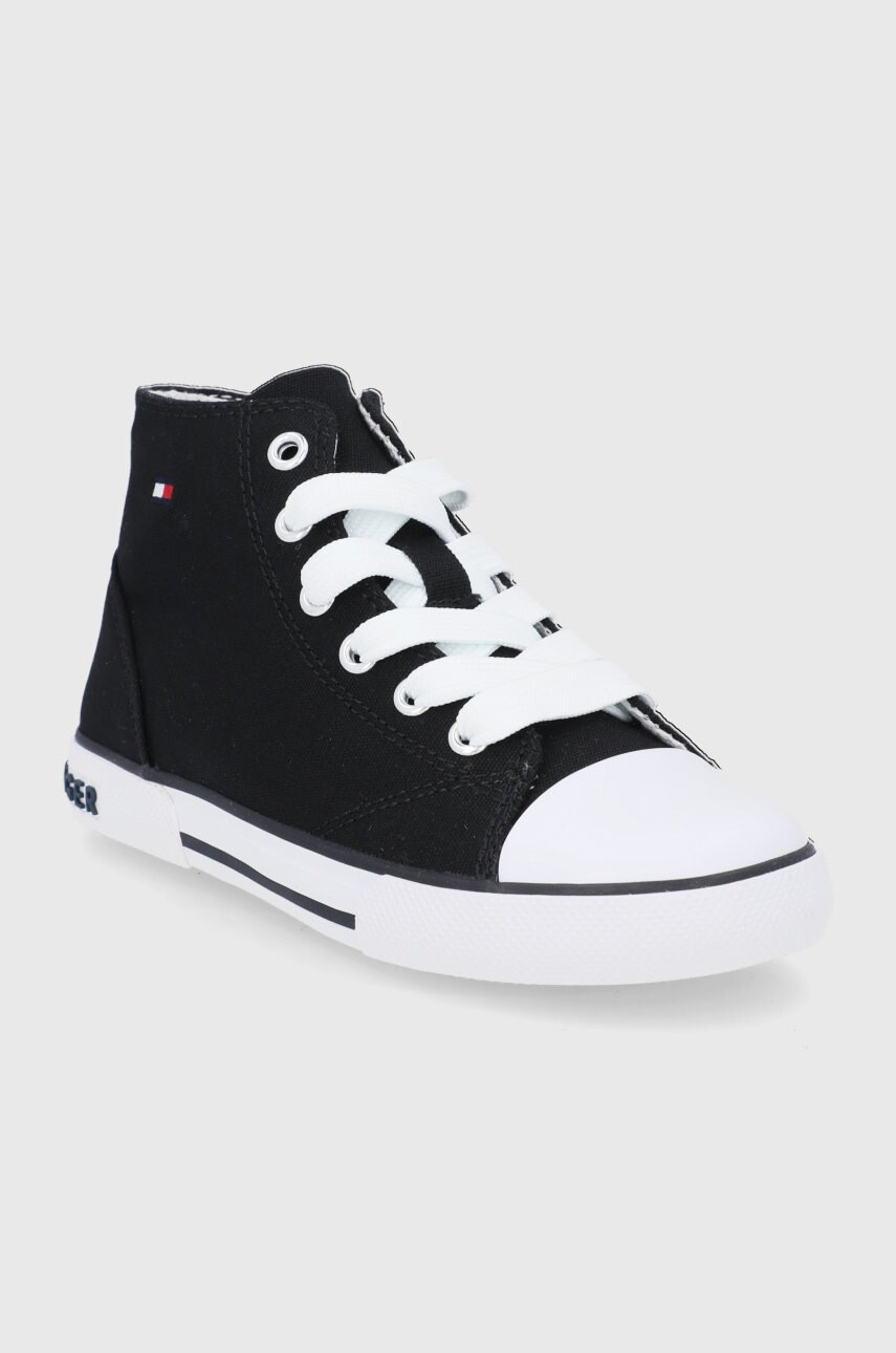 Tommy Hilfiger Детски високи кецове в черно - Pepit.bg