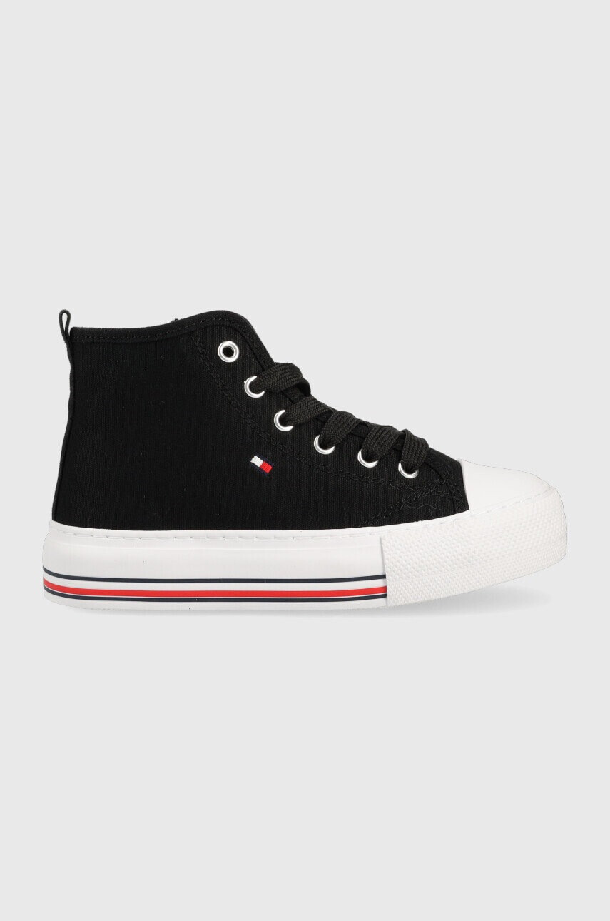 Tommy Hilfiger Детски високи кецове в черно - Pepit.bg