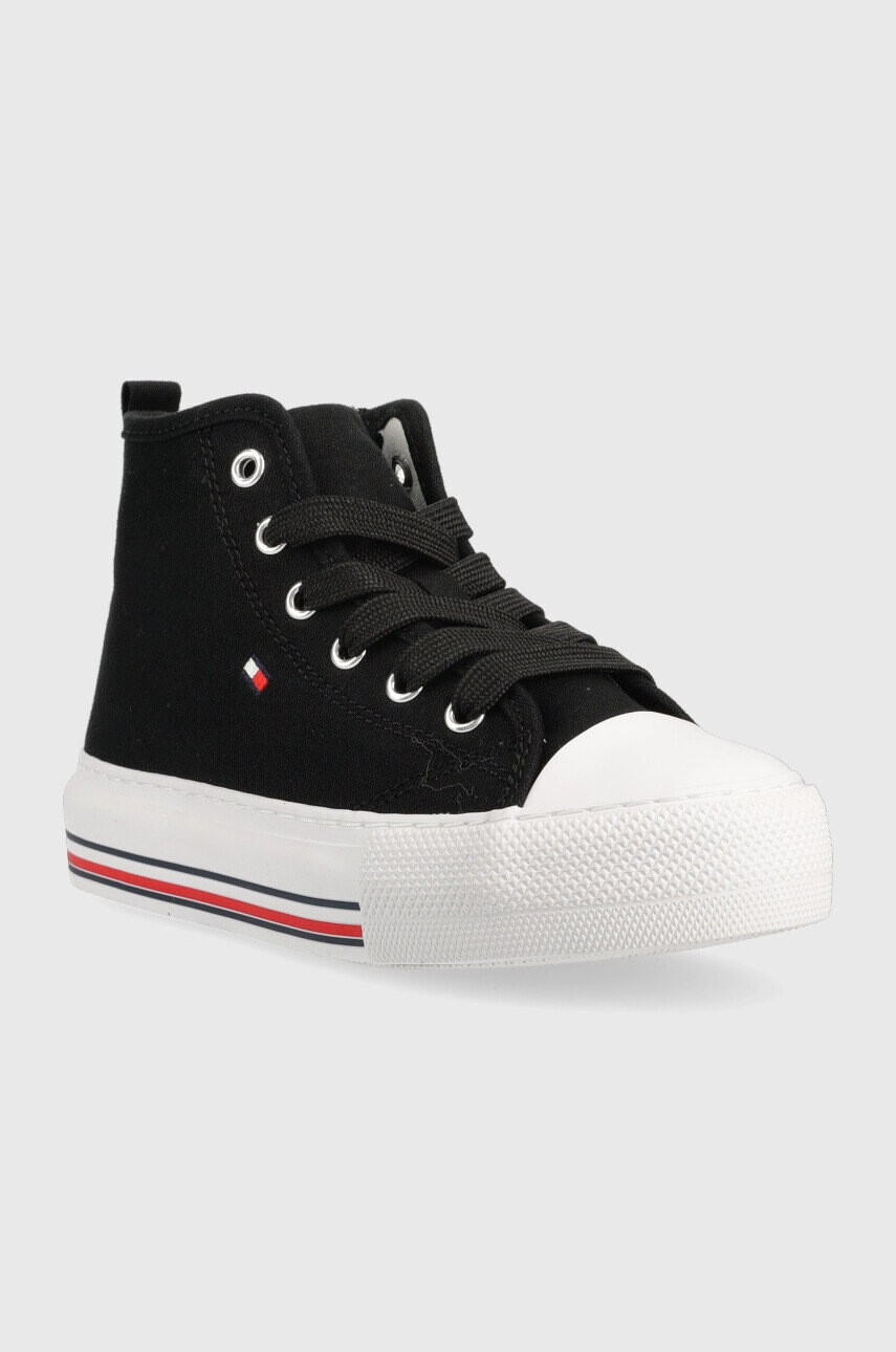 Tommy Hilfiger Детски високи кецове в черно - Pepit.bg