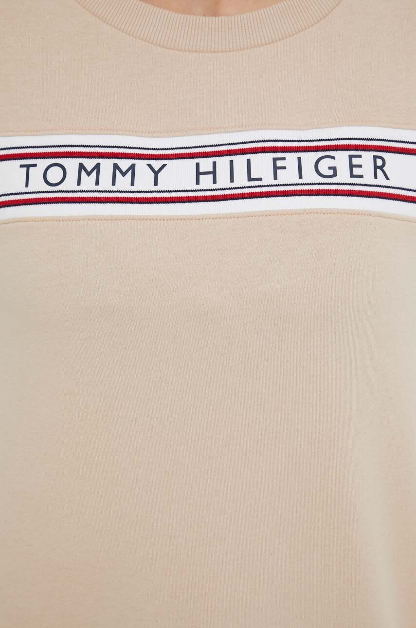 Tommy Hilfiger Домашен суичър в бежово с десен - Pepit.bg