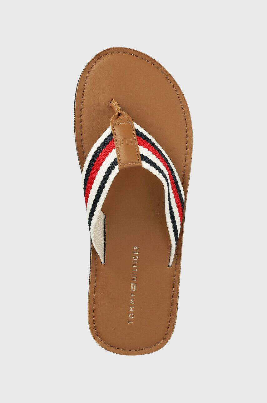 Tommy Hilfiger Джапанки HILFIGER LEATHER BEACH SANDAL в кафяво FM0FM04548 - Pepit.bg