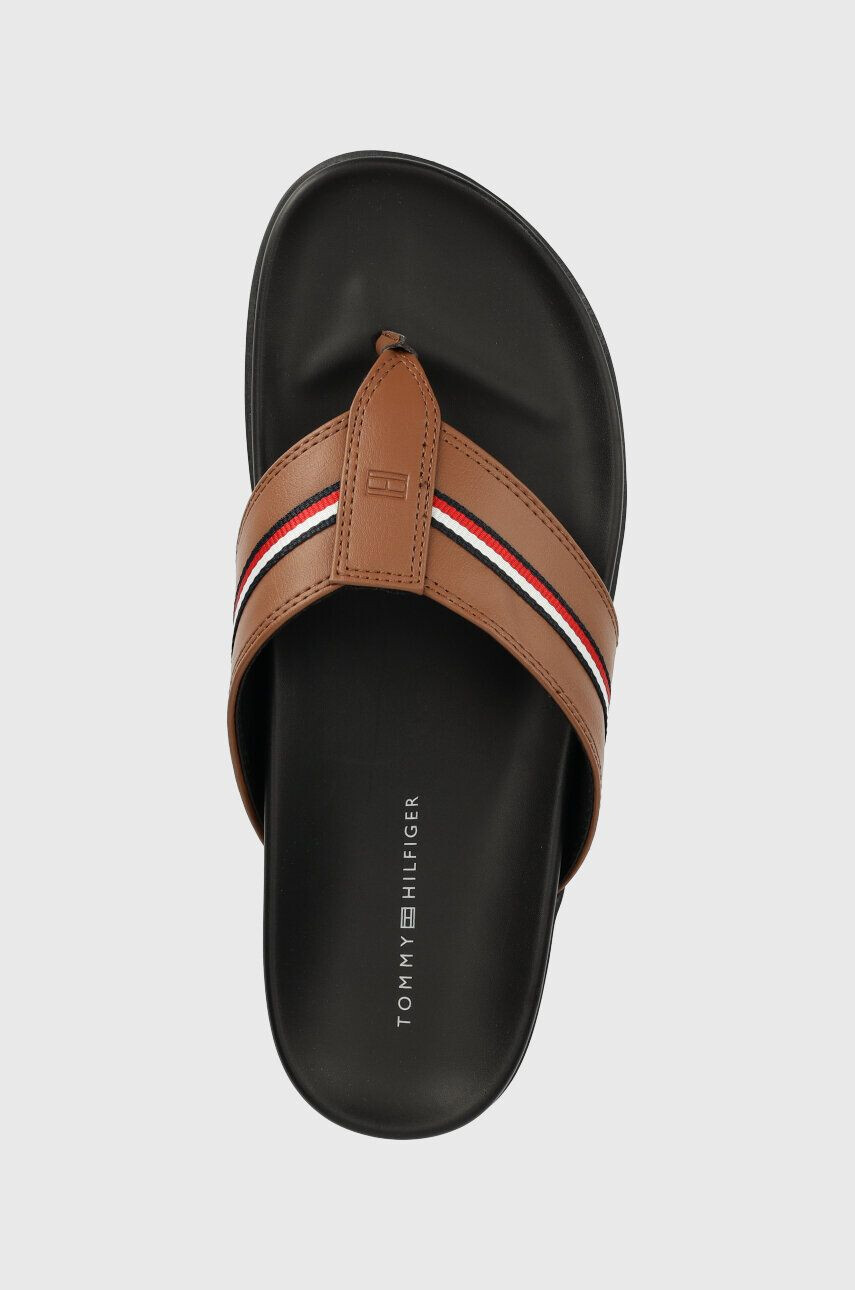 Tommy Hilfiger Джапанки HILFIGER LEATHER TOE POST SANDAL в кафяво FM0FM04460 - Pepit.bg