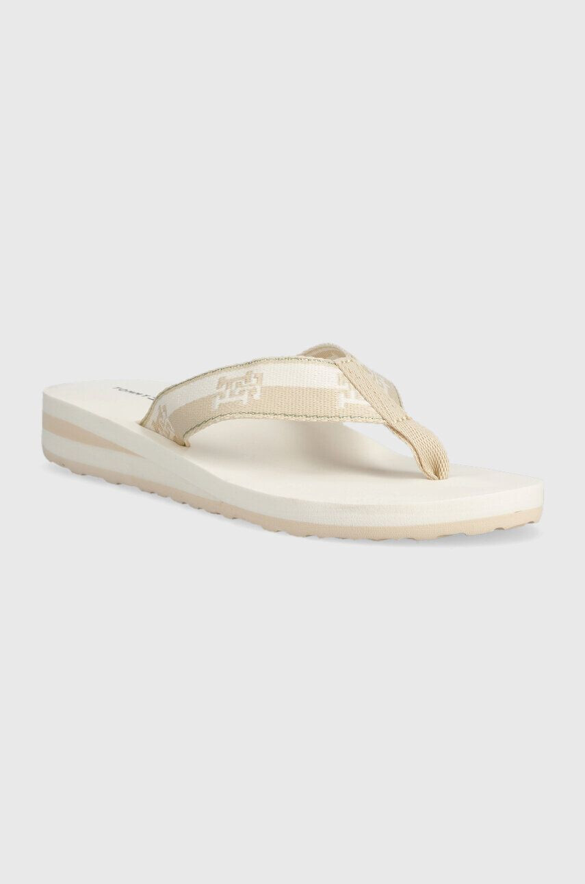 Tommy Hilfiger Джапанки TH COLORBLOCK WEBBING SANDAL в бежово с равна подметка - Pepit.bg