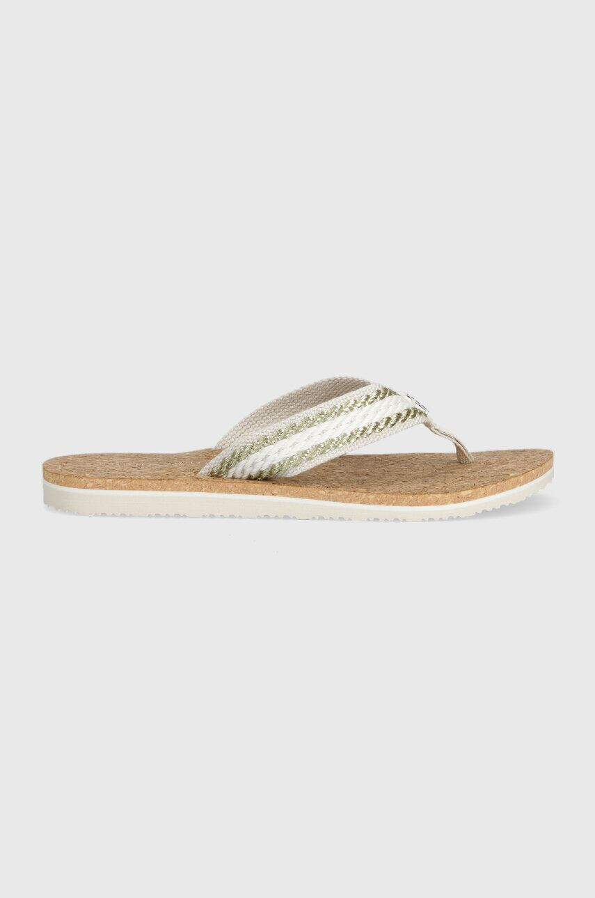 Tommy Hilfiger Джапанки TH CORK SANDAL в бяло с равна подметка FW0FW07145 - Pepit.bg