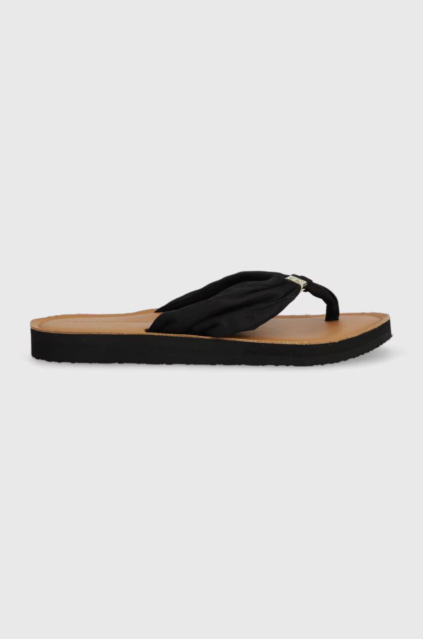 Tommy Hilfiger Джапанки TH ELEVATED BEACH SANDAL в черно с равна подметка FW0FW06985 - Pepit.bg