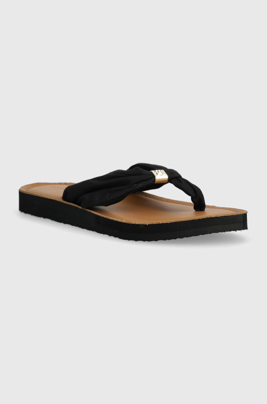 Tommy Hilfiger Джапанки TH ELEVATED BEACH SANDAL в черно с равна подметка FW0FW06985 - Pepit.bg