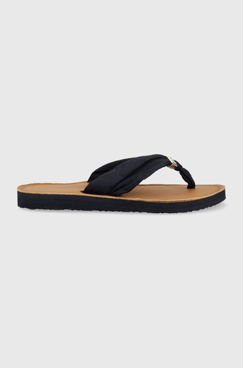 Tommy Hilfiger Джапанки TH ELEVATED BEACH SANDAL в тъмносиньо с равна подметка FW0FW06985 - Pepit.bg