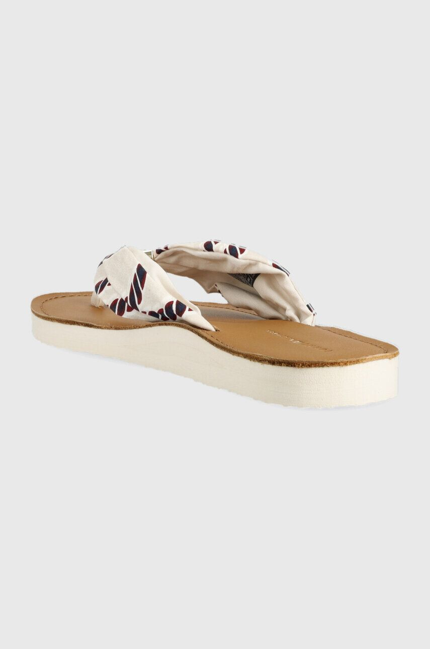 Tommy Hilfiger Джапанки TH ELEVATED BEACH SANDAL PRINT в бяло с равна подметка FW0FW07164 - Pepit.bg