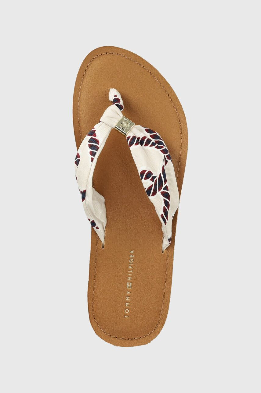 Tommy Hilfiger Джапанки TH ELEVATED BEACH SANDAL PRINT в бяло с равна подметка FW0FW07164 - Pepit.bg