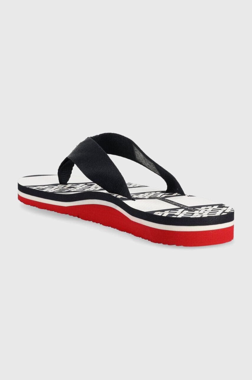 Tommy Hilfiger Джапанки TH MONOGRAM ESSENTIAL SANDAL в тъмносиньо с равна подметка FW0FW07162 - Pepit.bg