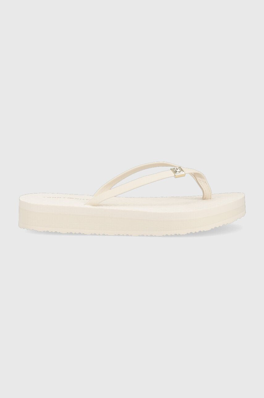 Tommy Hilfiger Джапанки TH MONOGRAM FLAT SANDAL в бяло с платформа FW0FW06964 - Pepit.bg