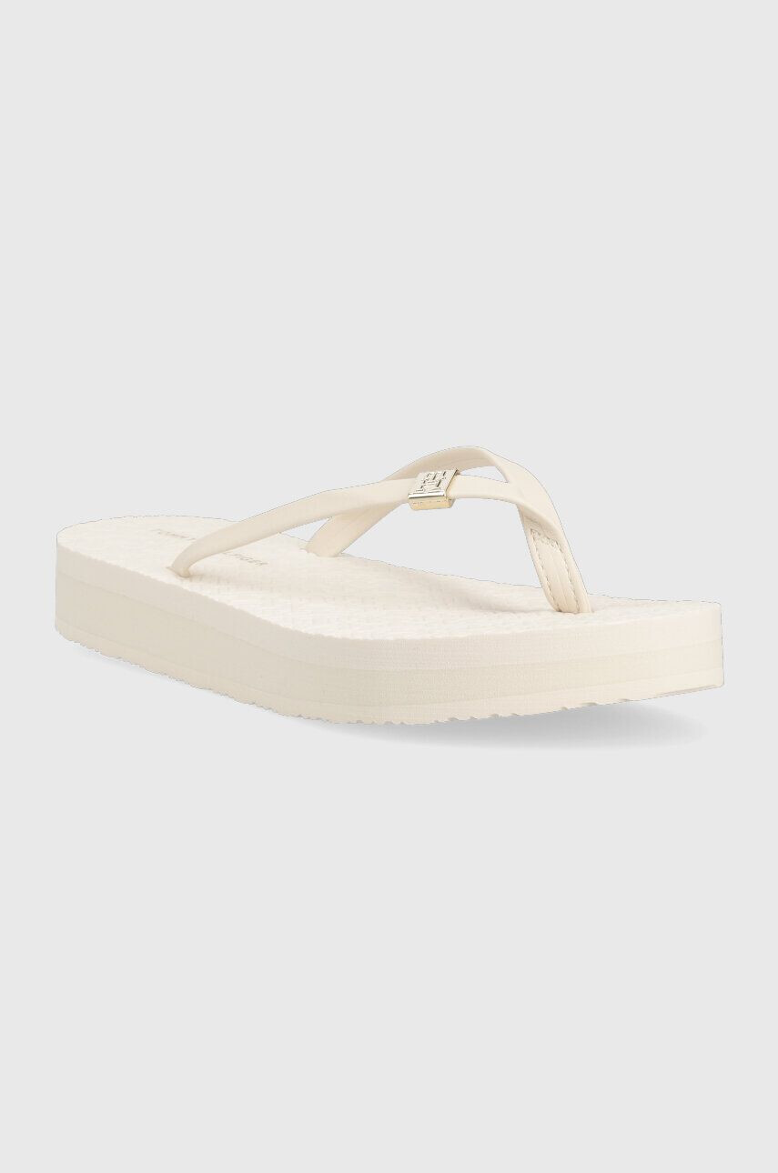 Tommy Hilfiger Джапанки TH MONOGRAM FLAT SANDAL в бяло с платформа FW0FW06964 - Pepit.bg