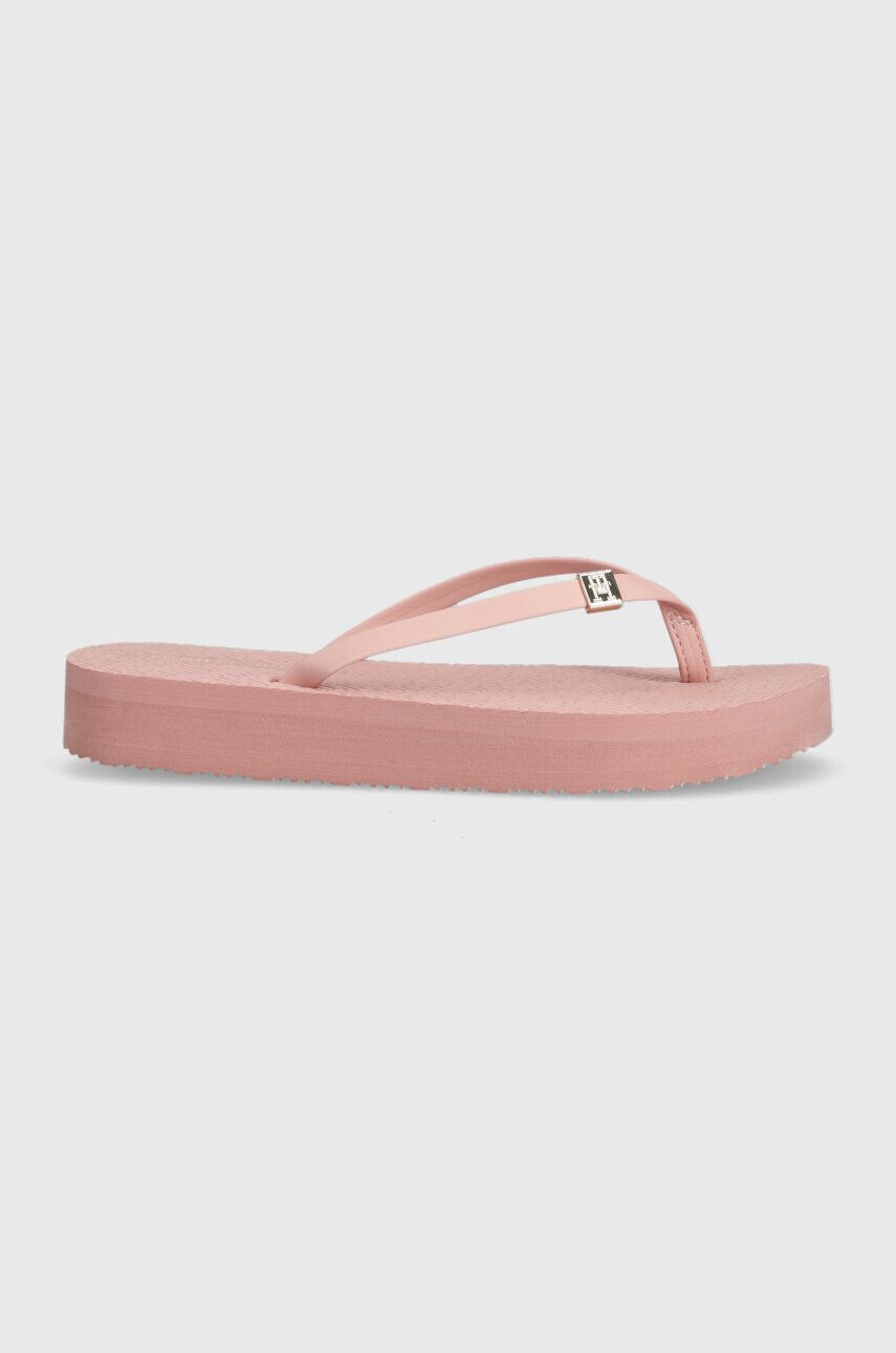 Tommy Hilfiger Джапанки TH MONOGRAM FLAT SANDAL в розово с платформа FW0FW06964 - Pepit.bg