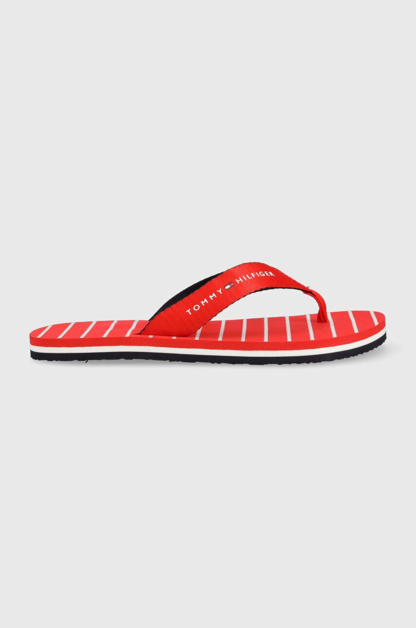 Tommy Hilfiger Джапанки TOMMY ESSENTIAL ROPE SANDAL в червено с равна подметка FW0FW07142 - Pepit.bg