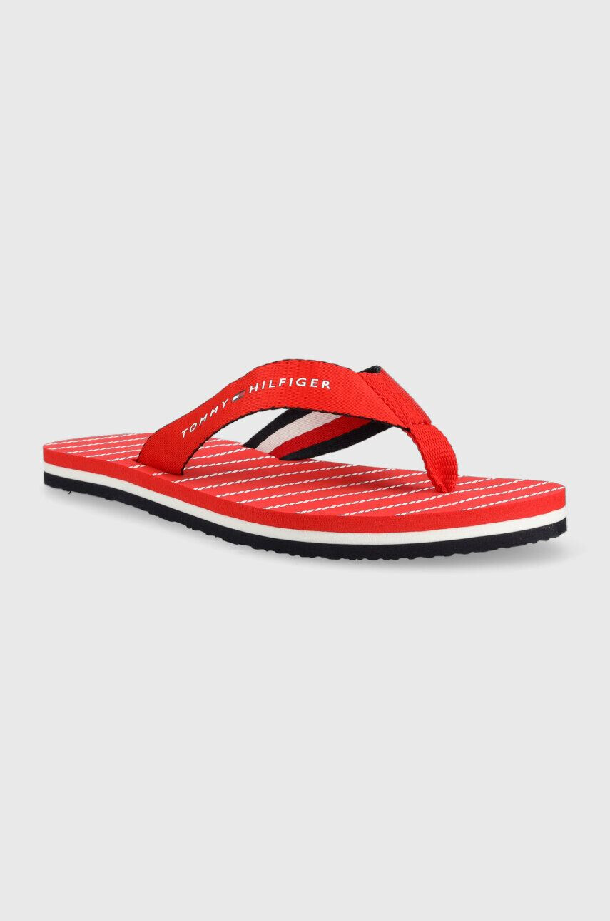 Tommy Hilfiger Джапанки TOMMY ESSENTIAL ROPE SANDAL в червено с равна подметка FW0FW07142 - Pepit.bg