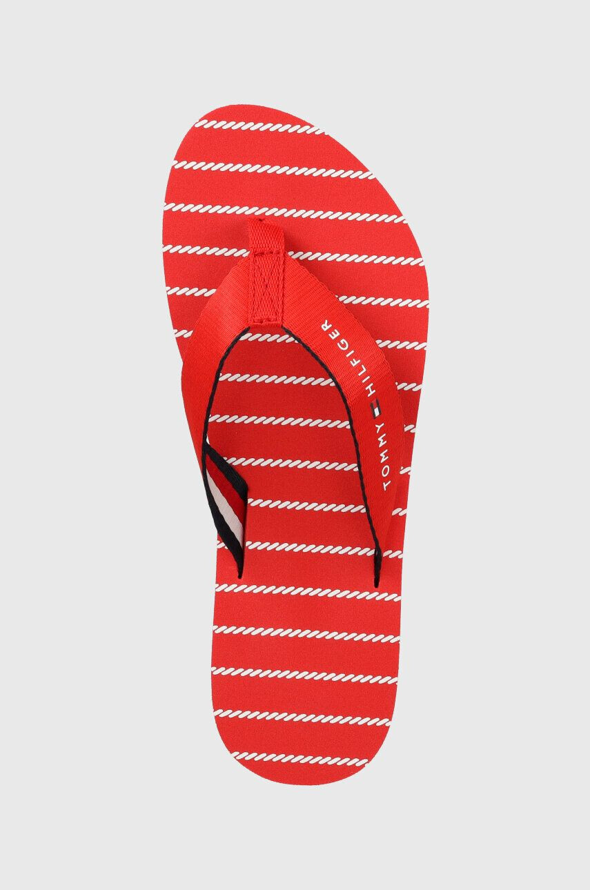 Tommy Hilfiger Джапанки TOMMY ESSENTIAL ROPE SANDAL в червено с равна подметка FW0FW07142 - Pepit.bg