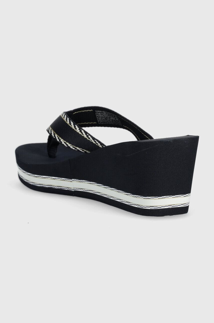 Tommy Hilfiger Джапанки TOMMY WEBBING H WEDGE SANDAL в тъмносиньо със скосена платформа - Pepit.bg