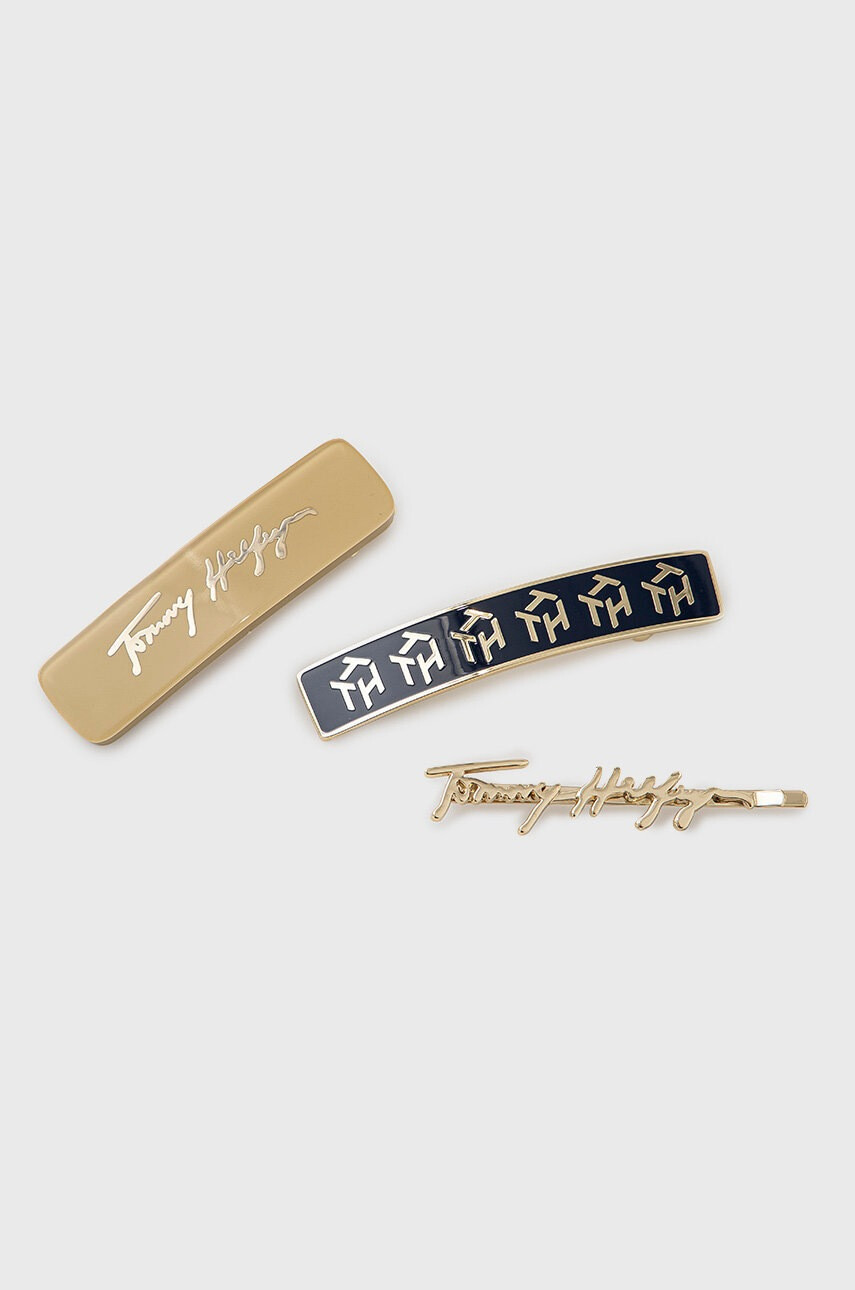 Tommy Hilfiger Фиби за коса Iconic (3 чифта) в златисто - Pepit.bg