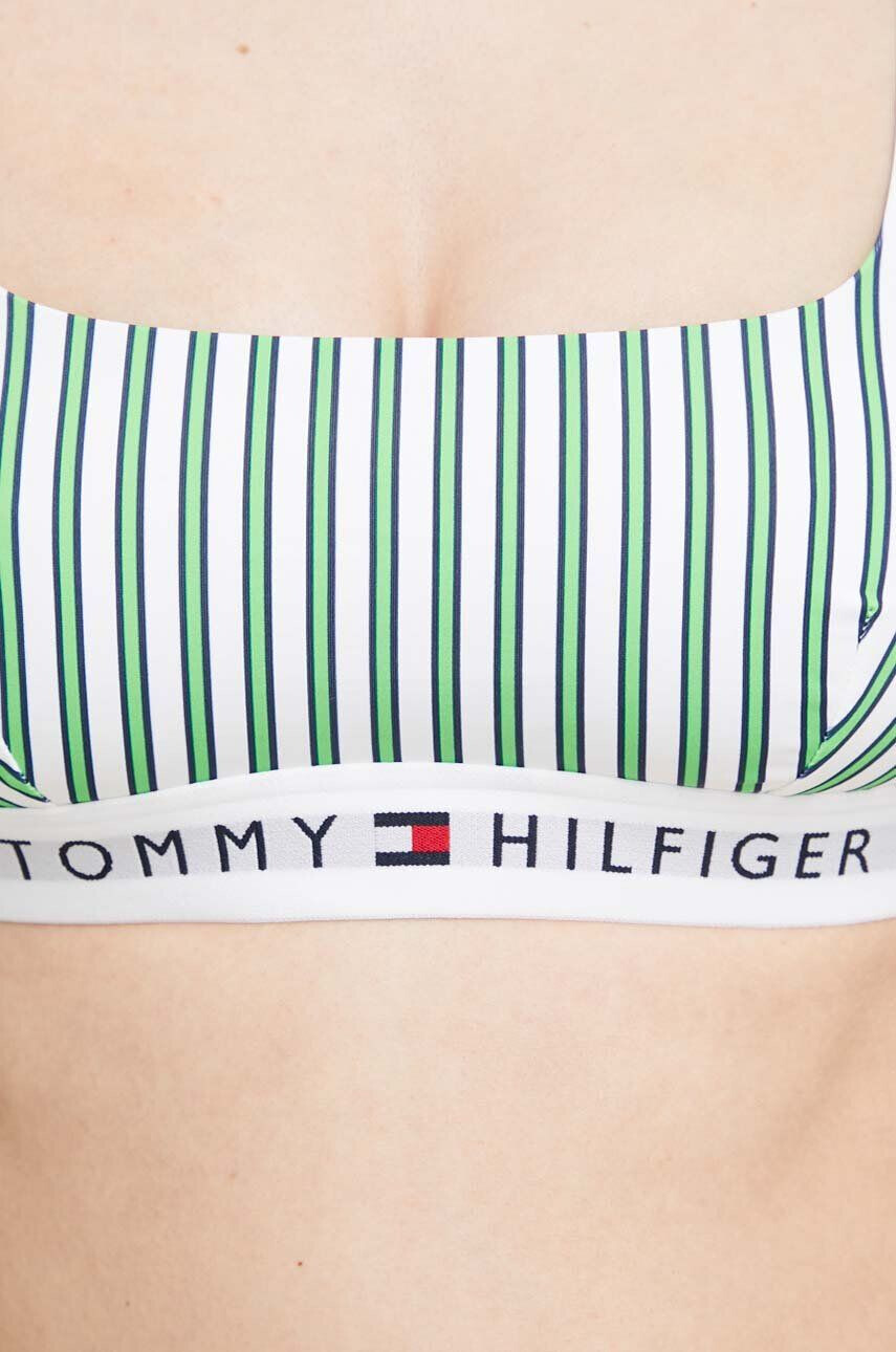 Tommy Hilfiger Горнище на бански в зелено с мека чашка - Pepit.bg