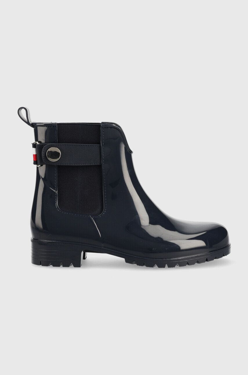 Tommy Hilfiger Гумени ботуши Ankle Rainboot With Metal Detail в тъмносиньо - Pepit.bg