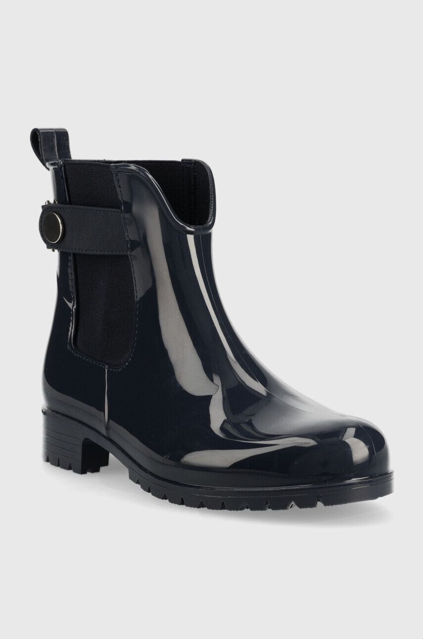 Tommy Hilfiger Гумени ботуши Ankle Rainboot With Metal Detail в тъмносиньо - Pepit.bg