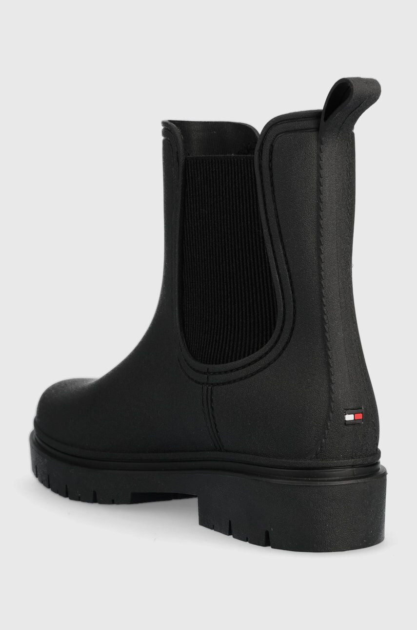 Tommy Hilfiger Гумени ботуши Fw0fw06897 Matt Ankle Rainboot With Elastic в черно - Pepit.bg