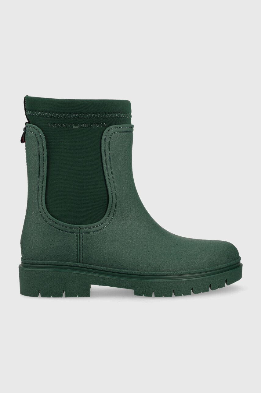 Tommy Hilfiger Гумени ботуши Rain Boot Ankle в зелено - Pepit.bg